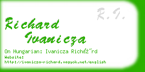 richard ivanicza business card